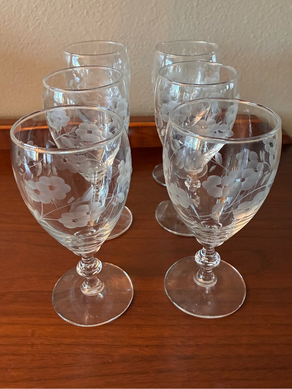 Libbey Rock Sharpe goblets, set of 6